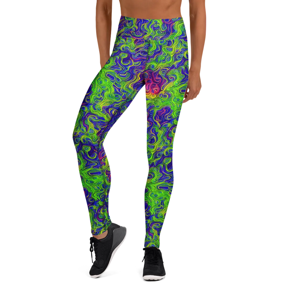 Cosmic Contour on Yoga Leggings — Front