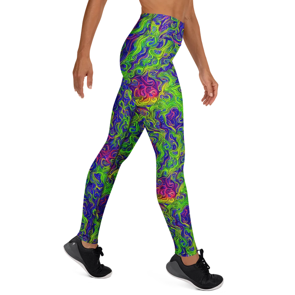 Cosmic Contour on Yoga Leggings — Right
