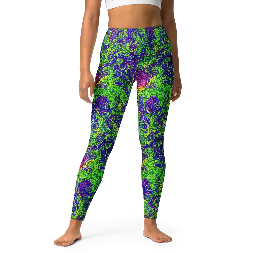Cosmic Contour on Yoga Leggings — Front