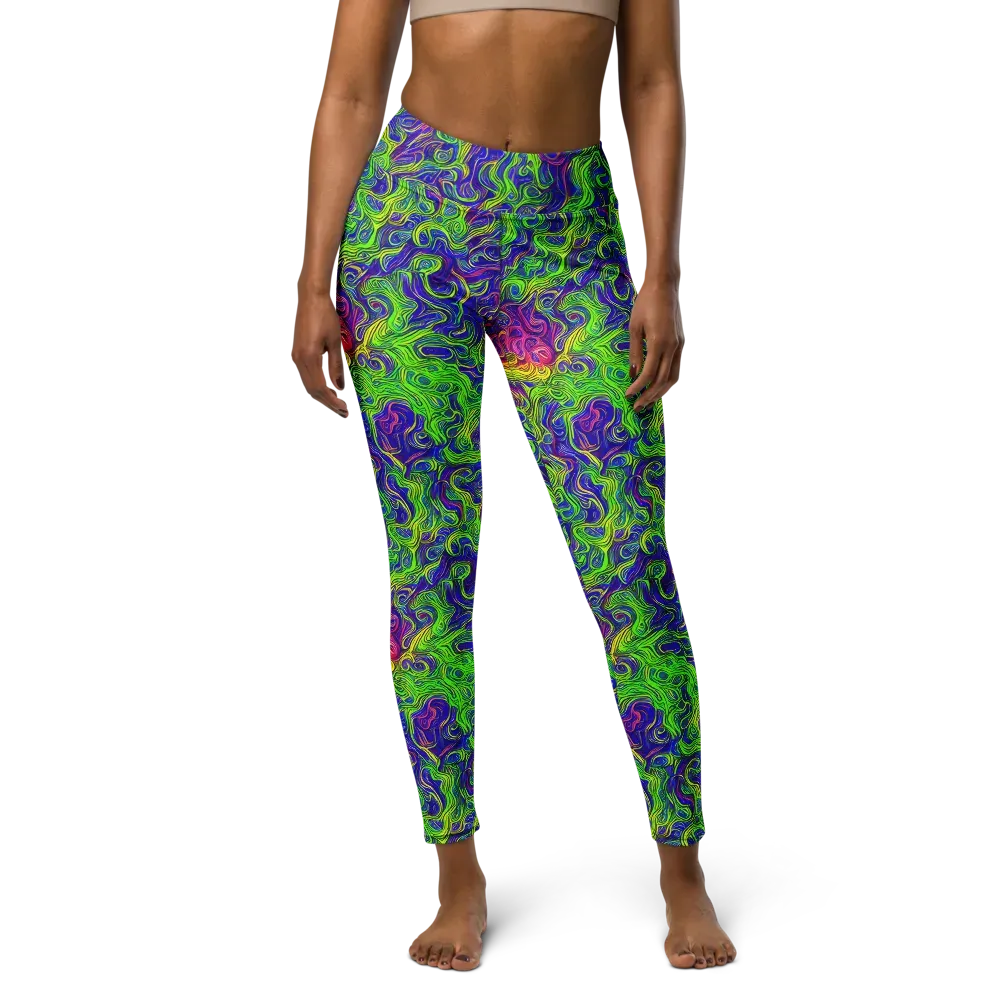 Cosmic Contour on Yoga Leggings — Front