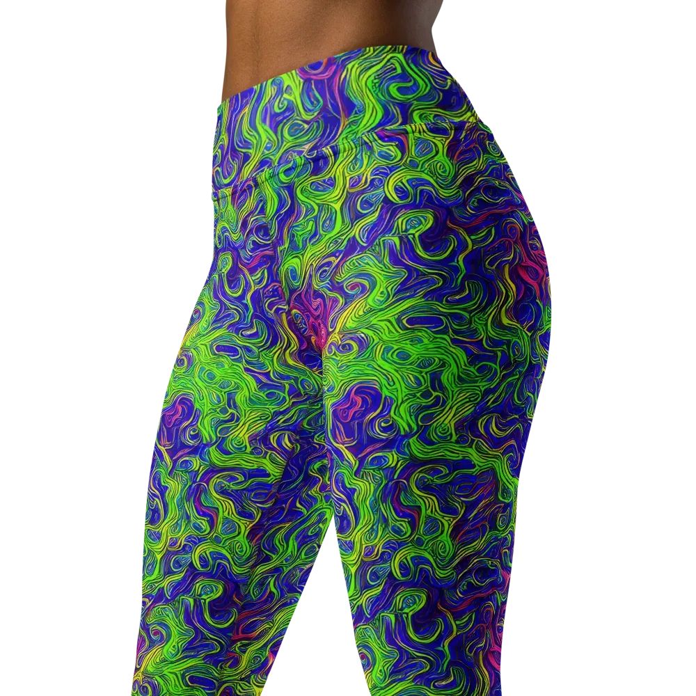 Cosmic Contour on Yoga Leggings — Left Front