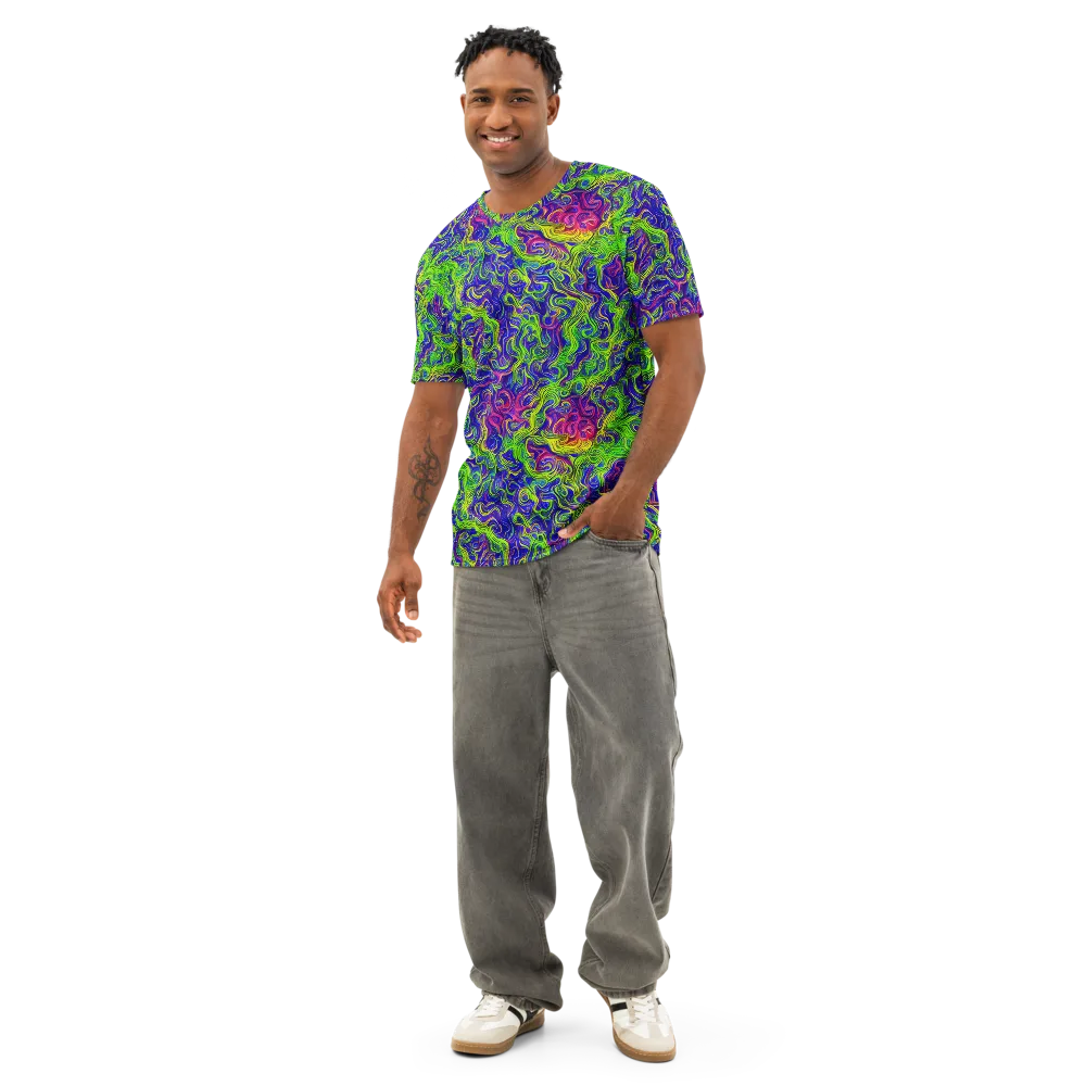 Cosmic Contour on Men's Cotton Crew Neck T-Shirt — Front