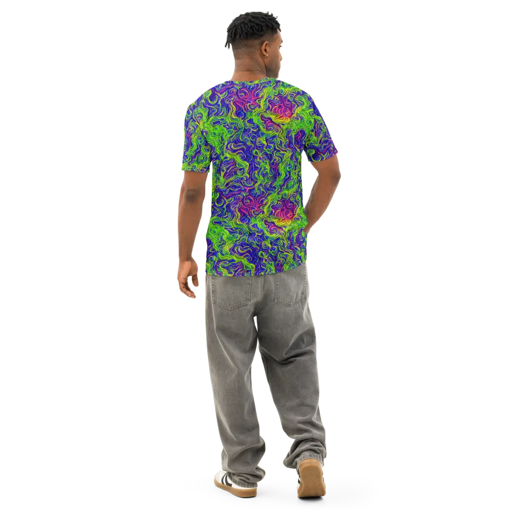 Cosmic Contour on Men's Cotton Crew Neck T-Shirt — Back