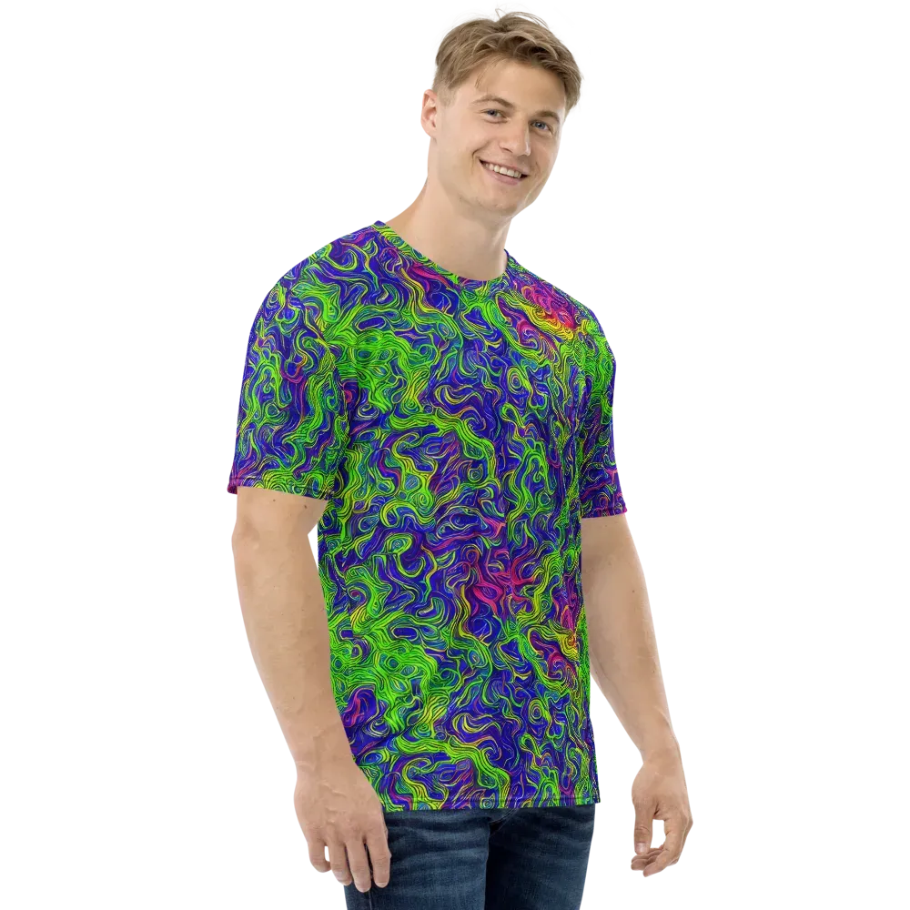 Cosmic Contour on Men's Crew Neck T-Shirt — Right