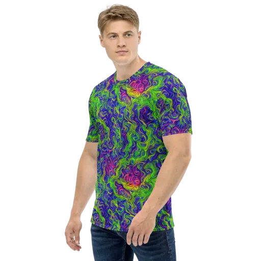 Cosmic Contour on a Men's Crew Neck T-Shirt