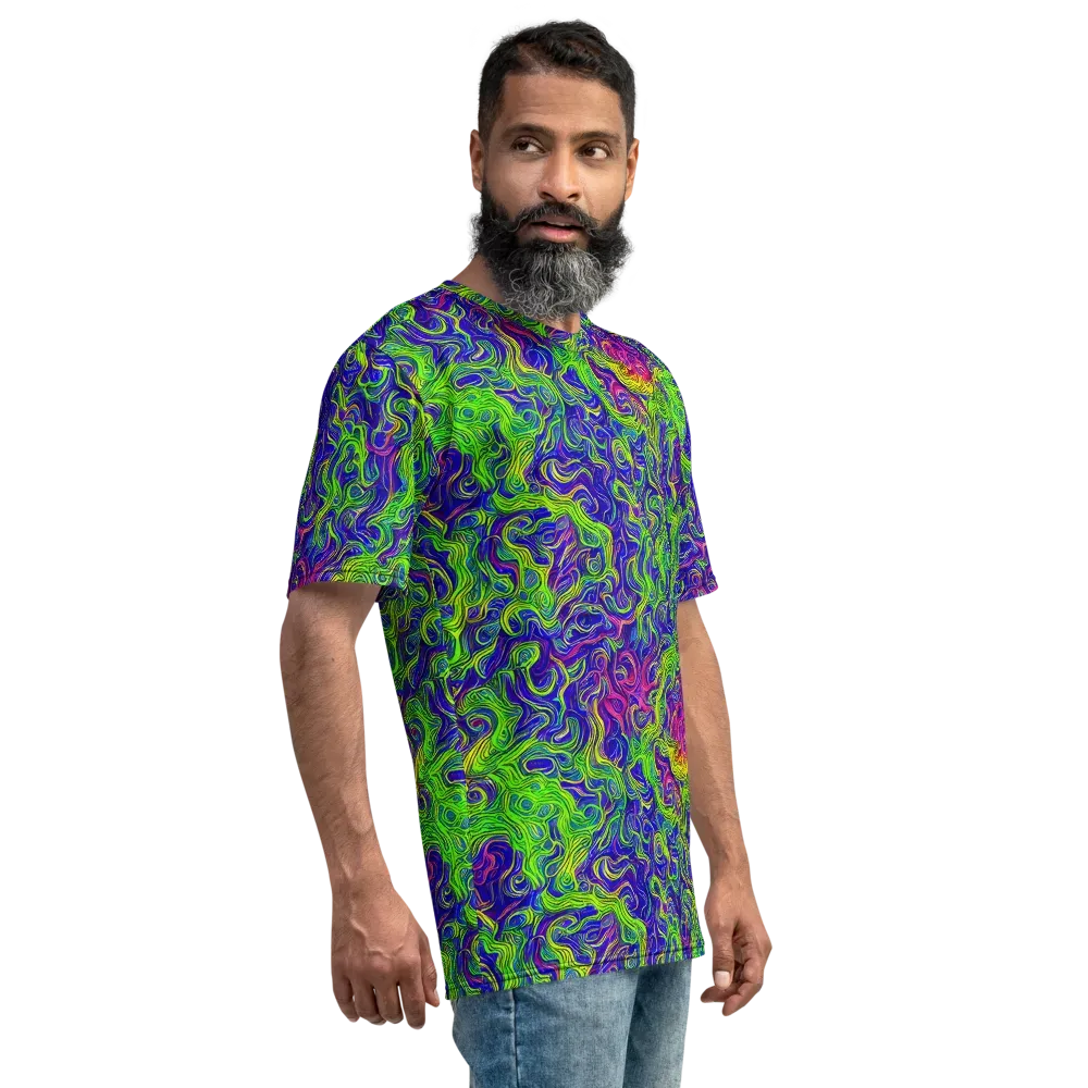 Cosmic Contour on Men's Crew Neck T-Shirt — Right