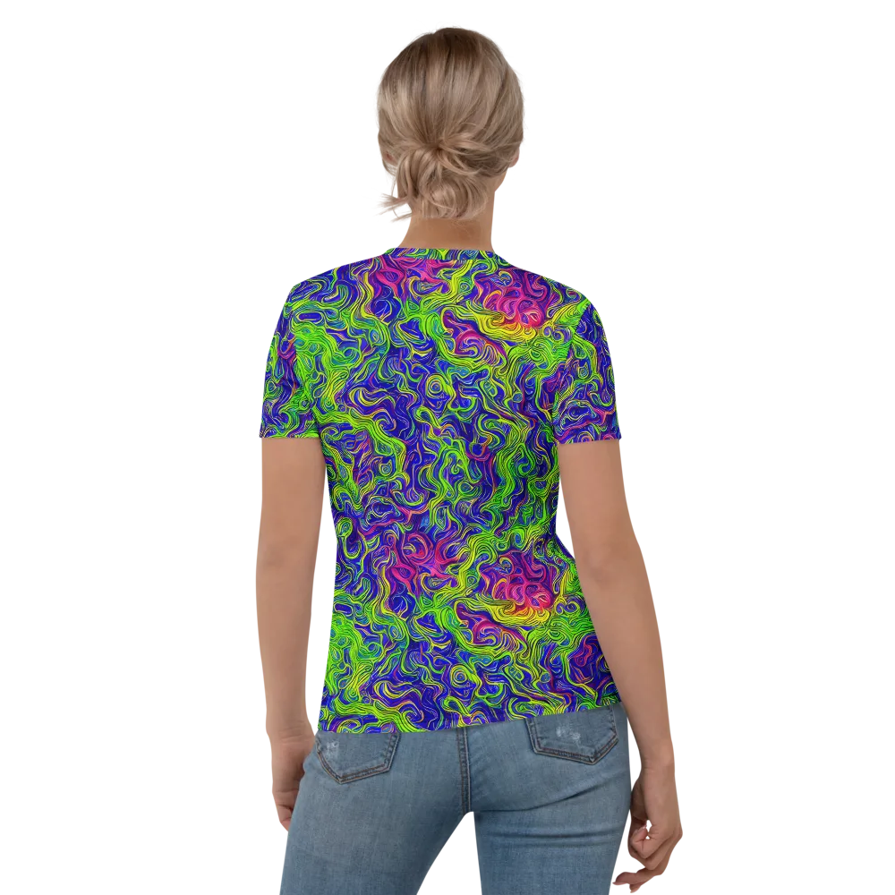 Cosmic Contour on Women's Crew Neck T-Shirt — Back