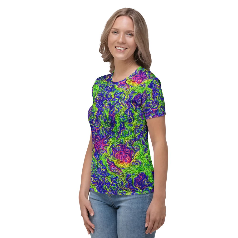 Cosmic Contour on Women's Crew Neck T-Shirt — Left