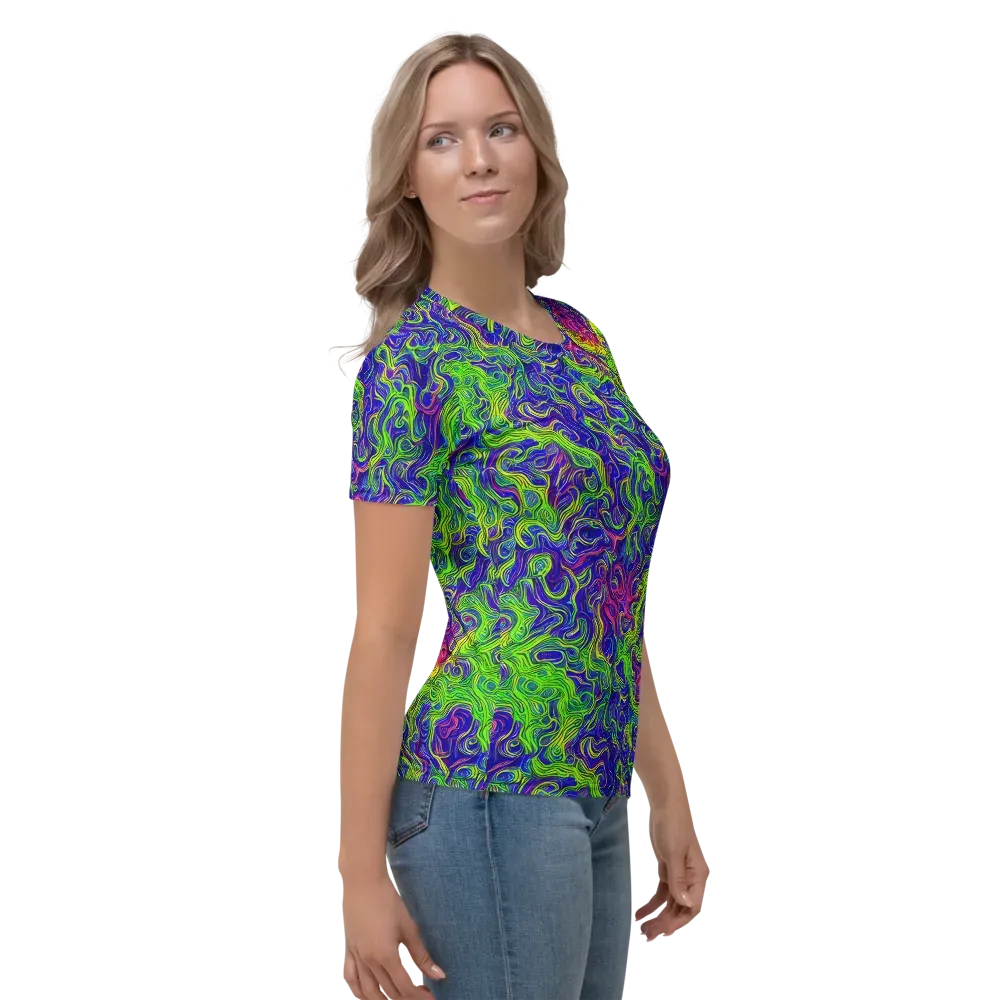 Cosmic Contour on Women's Crew Neck T-Shirt — Right