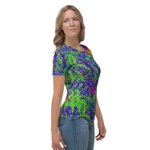 Cosmic Contour on a Women's Crew Neck T-Shirt