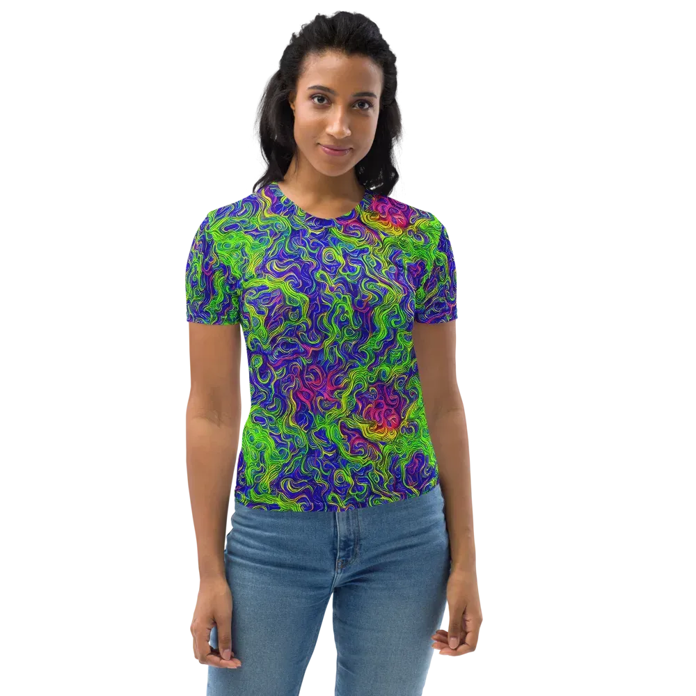 Cosmic Contour on Women's Crew Neck T-Shirt — Front