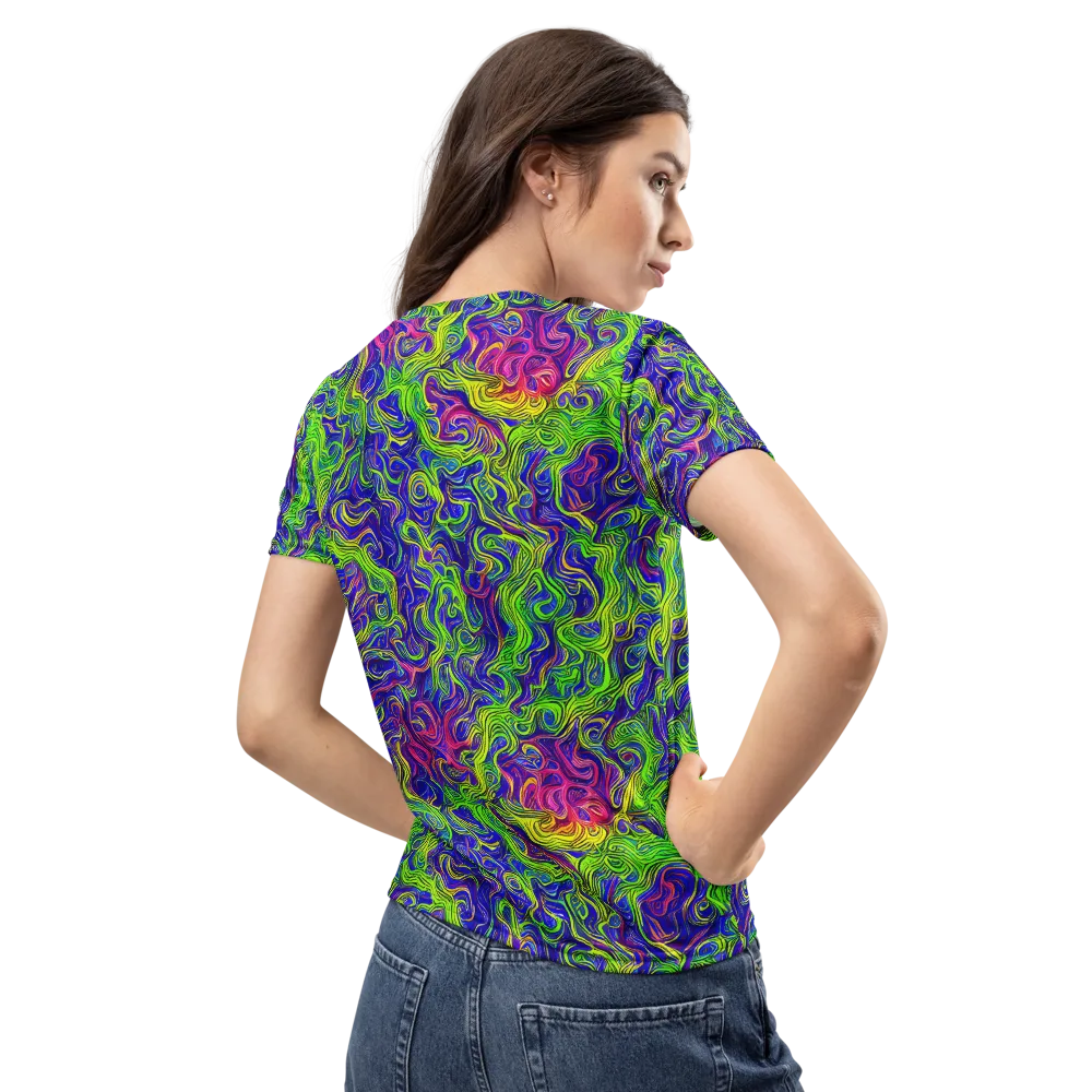 Cosmic Contour on Women's Crew Neck T-Shirt — Back