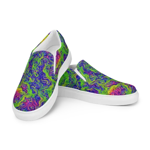 Cosmic Contour on a Men's Slip-On Canvas Shoes