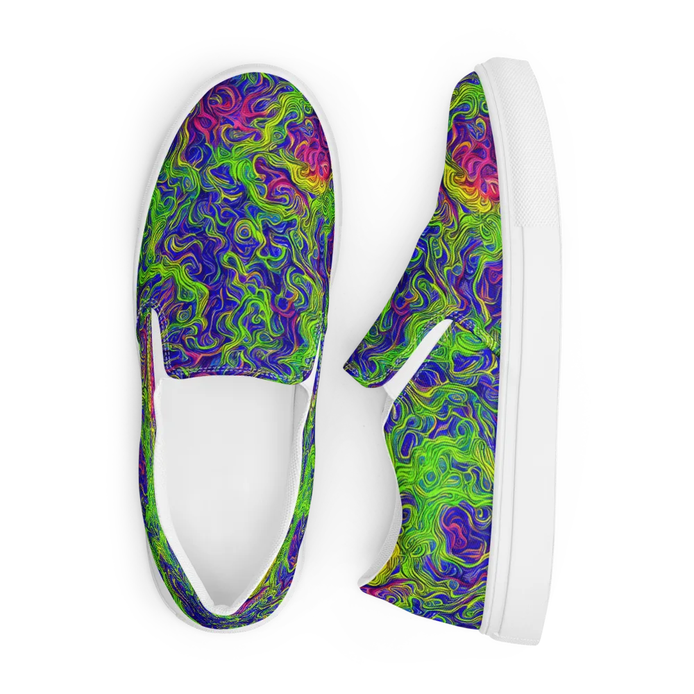 Cosmic Contour on Men's Slip-On Canvas Shoes — Front