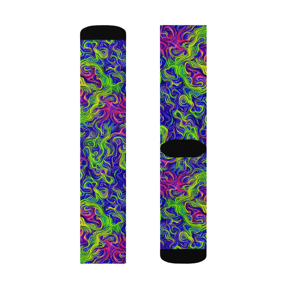 Cosmic Contour on Socks — Right Sock