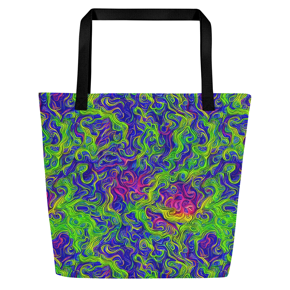 Cosmic Contour on Large Tote Bag W/ Pocket — Front