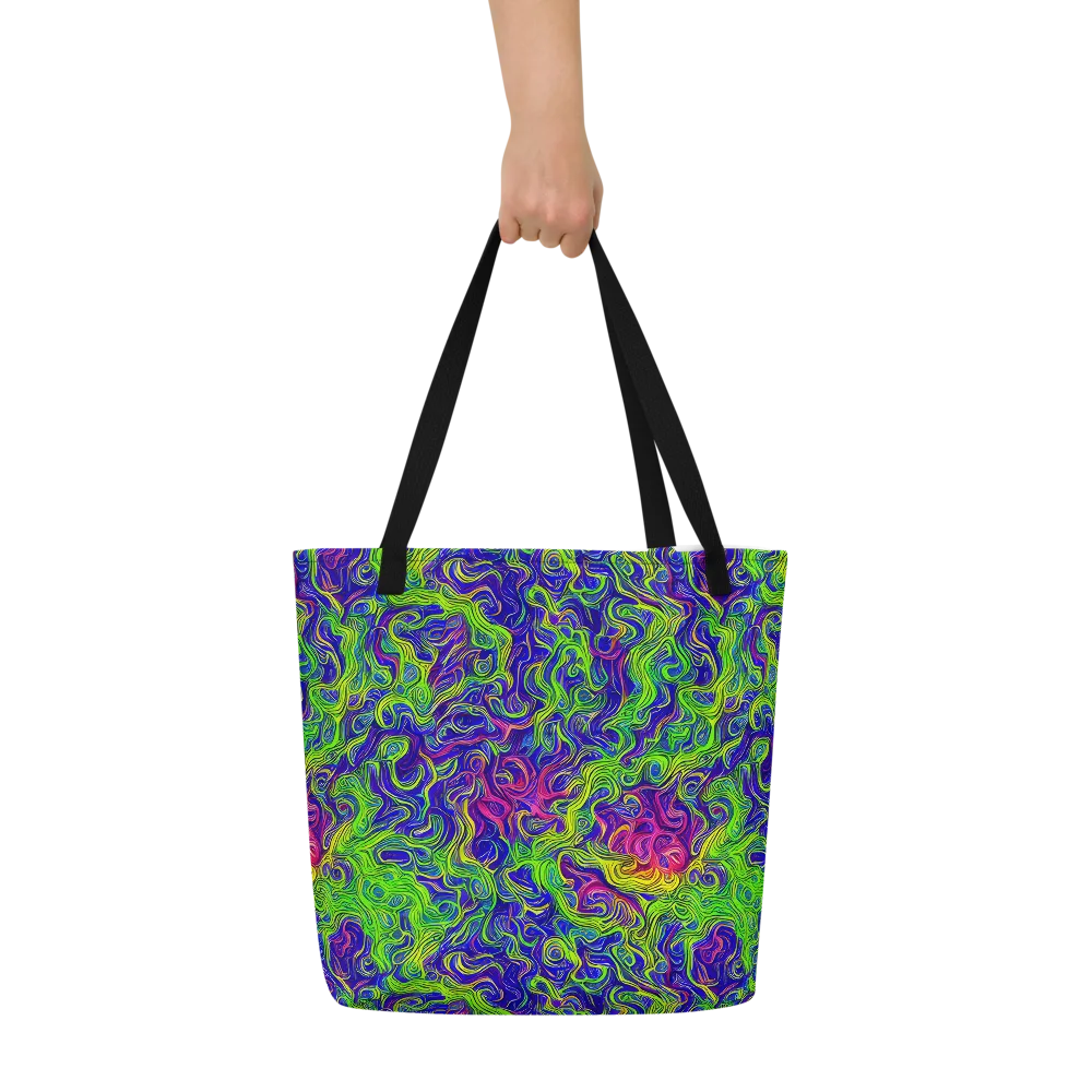 Cosmic Contour on Large Tote Bag W/ Pocket — Front