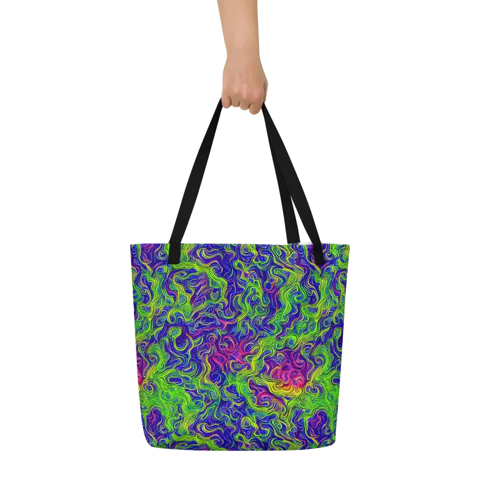 Cosmic Contour on Large Tote Bag W/ Pocket — Front