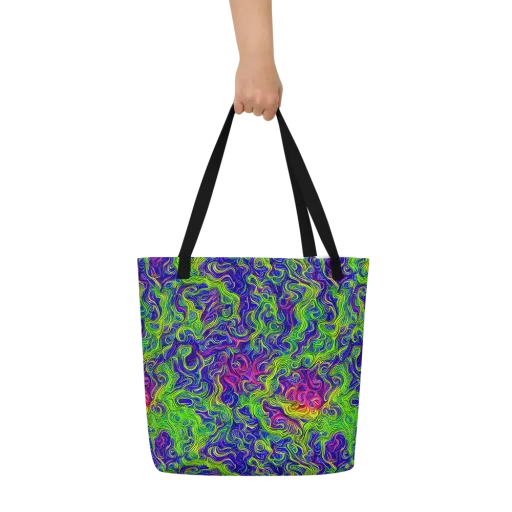 Cosmic Contour on a Large Tote Bag W/ Pocket