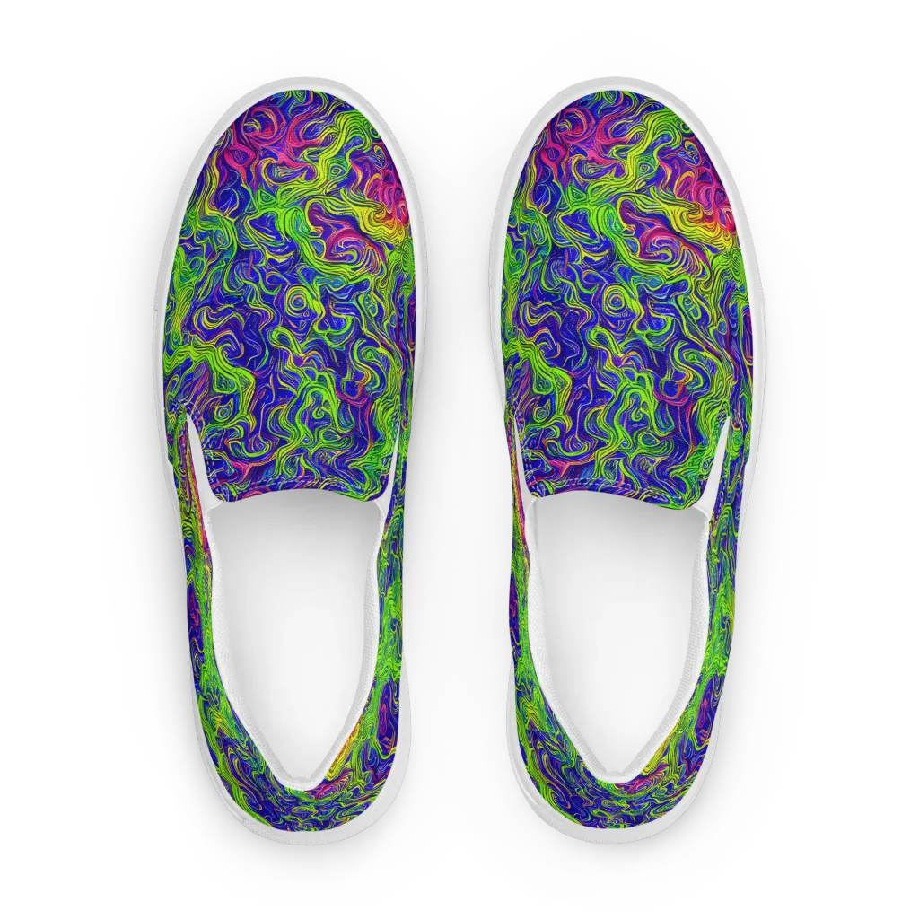 Cosmic Contour on Women's Slip-On Canvas Shoes — Front
