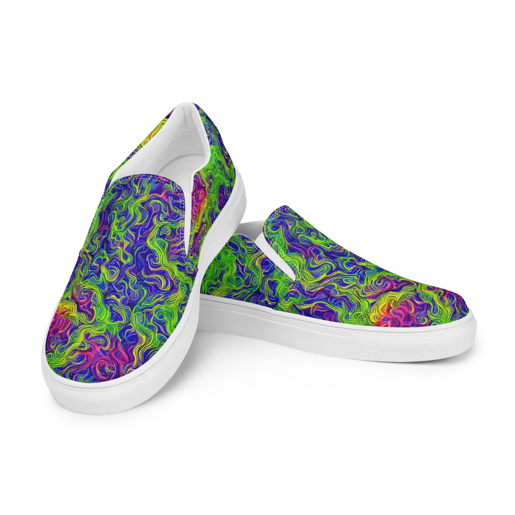 Cosmic Contour on Women's Slip-On Canvas Shoes — Left Front