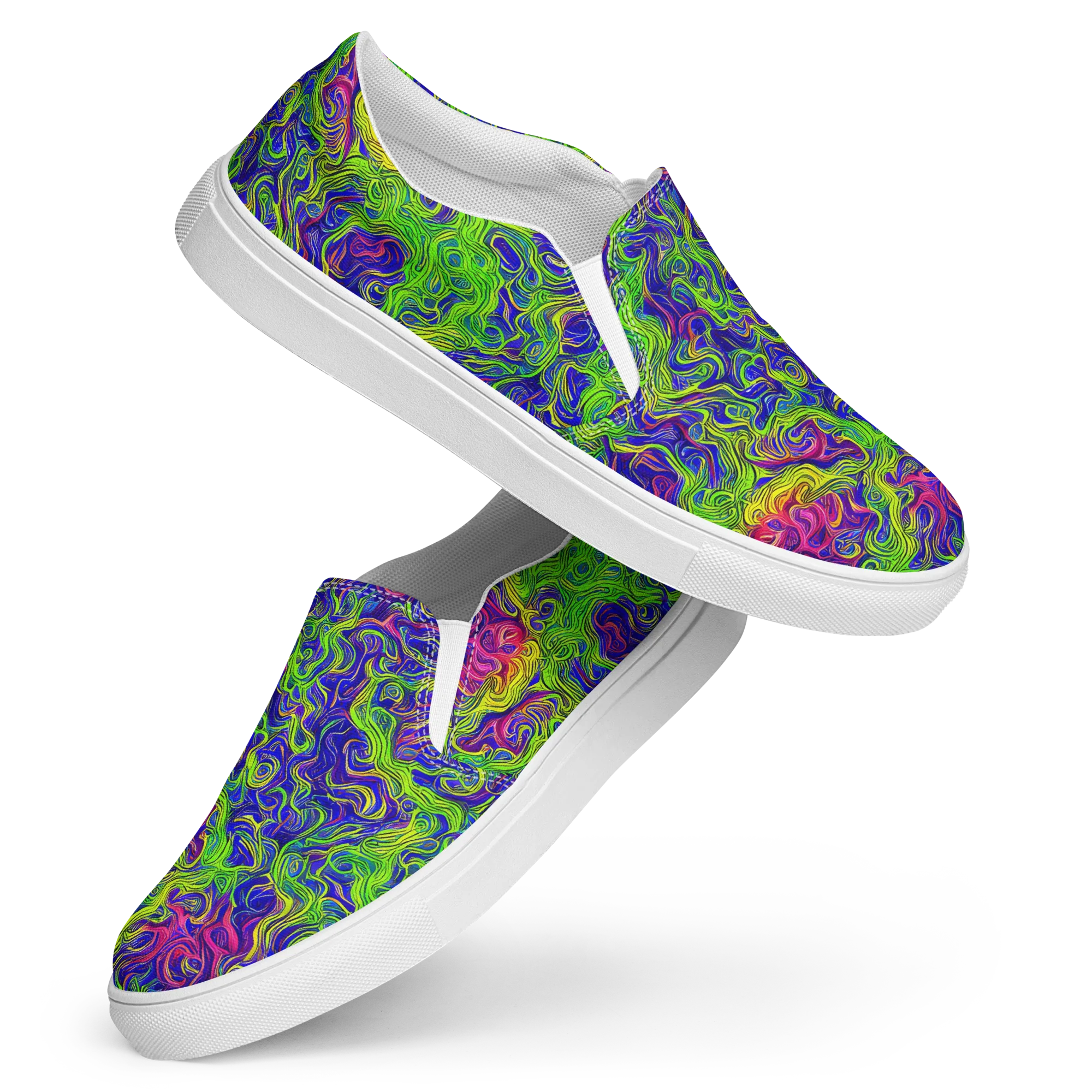 Cosmic Contour on Women's Slip-On Canvas Shoes — Front