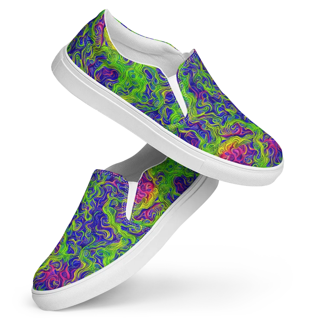 Cosmic Contour on Women's Slip-On Canvas Shoes — Front