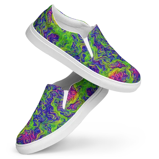 Cosmic Contour on a Women's Slip-On Canvas Shoes