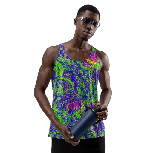 Cosmic Contour on a Men's Tank Top
