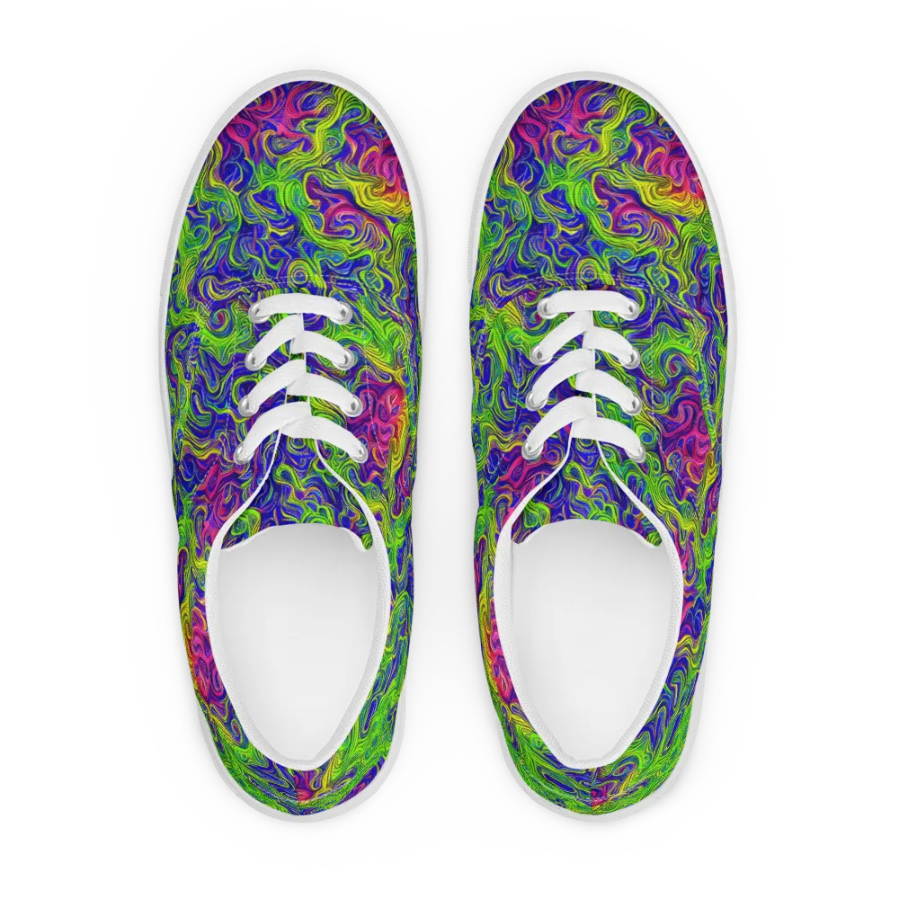 Cosmic Contour on Men's Lace-Up Canvas Shoes — Front