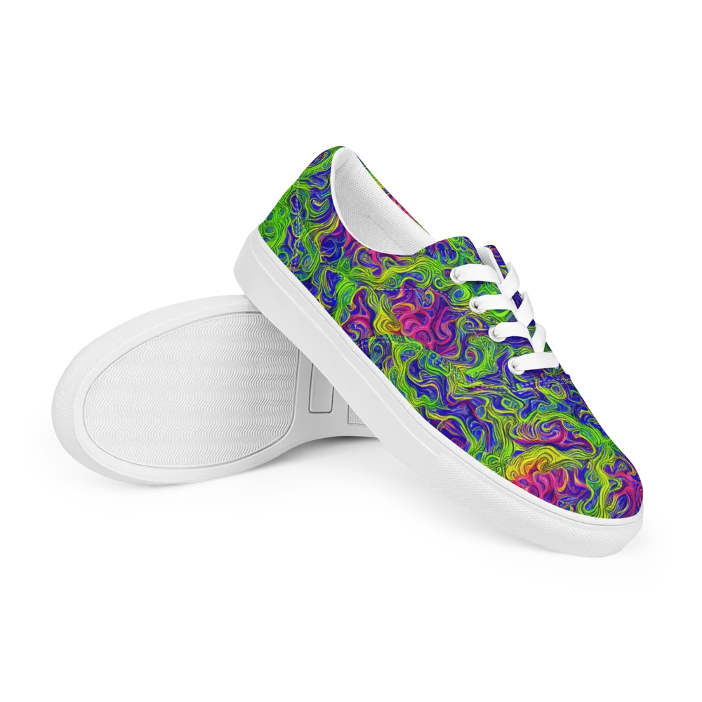 Cosmic Contour on Men's Lace-Up Canvas Shoes — Right Front