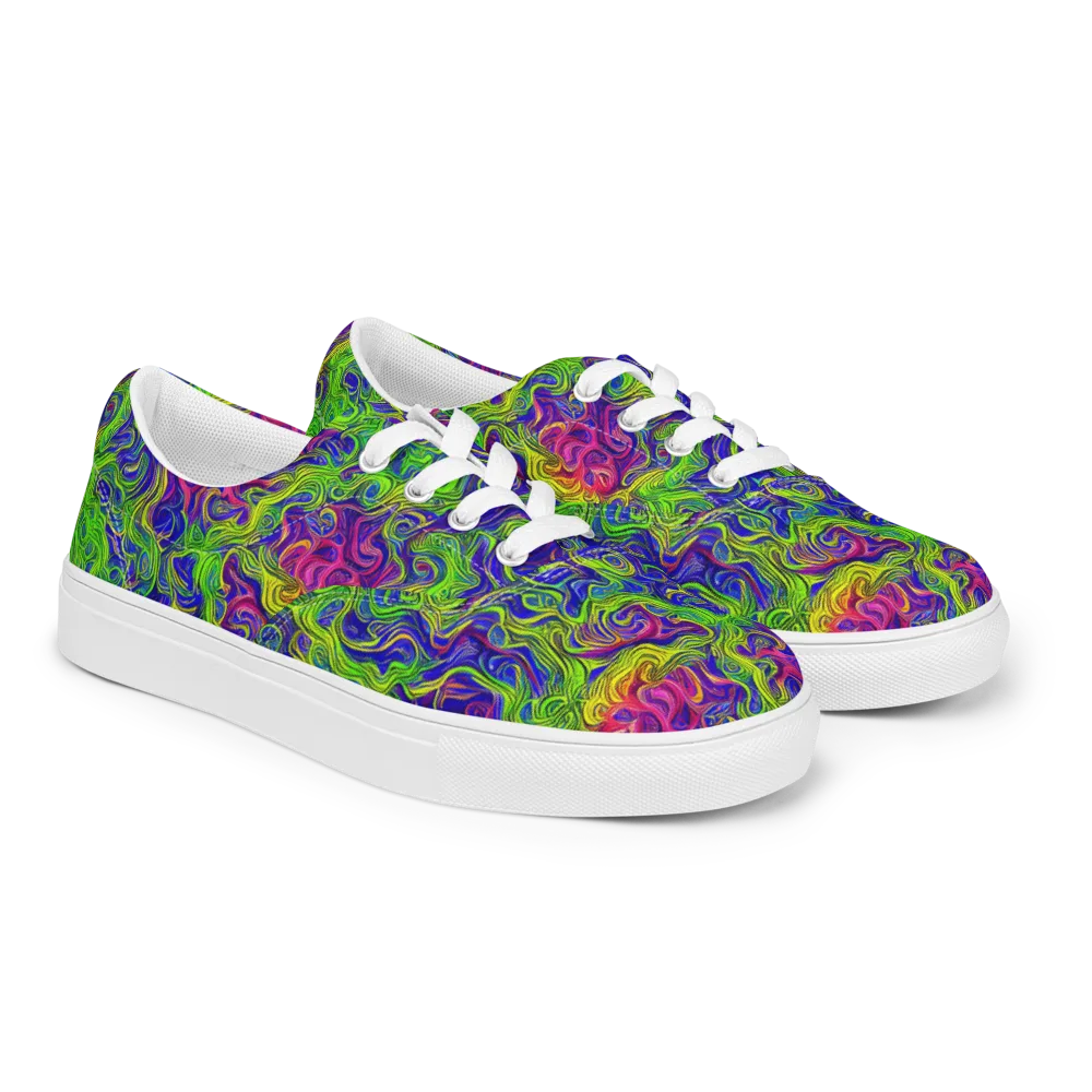 Cosmic Contour on Men's Lace-Up Canvas Shoes — Right Front