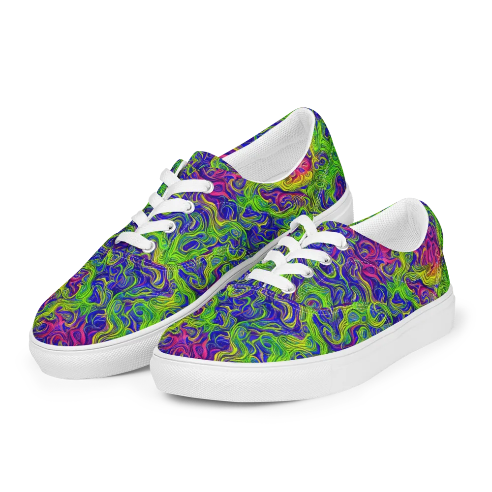 Cosmic Contour on Men's Lace-Up Canvas Shoes — Left Front
