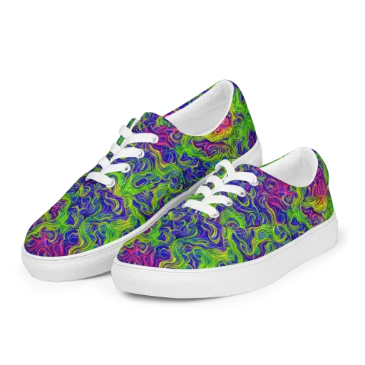 Cosmic Contour on a Men's Lace-Up Canvas Shoes