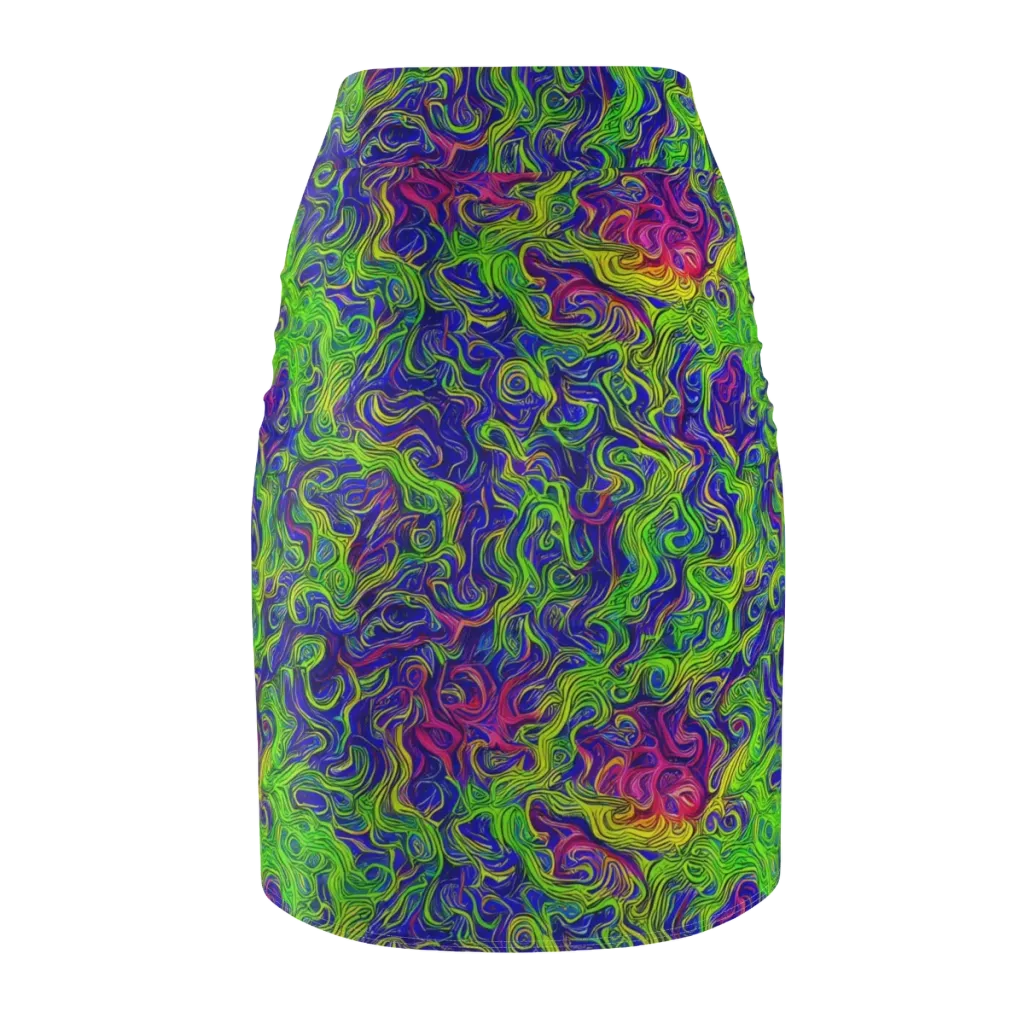 Cosmic Contour on Pencil Skirt — Back