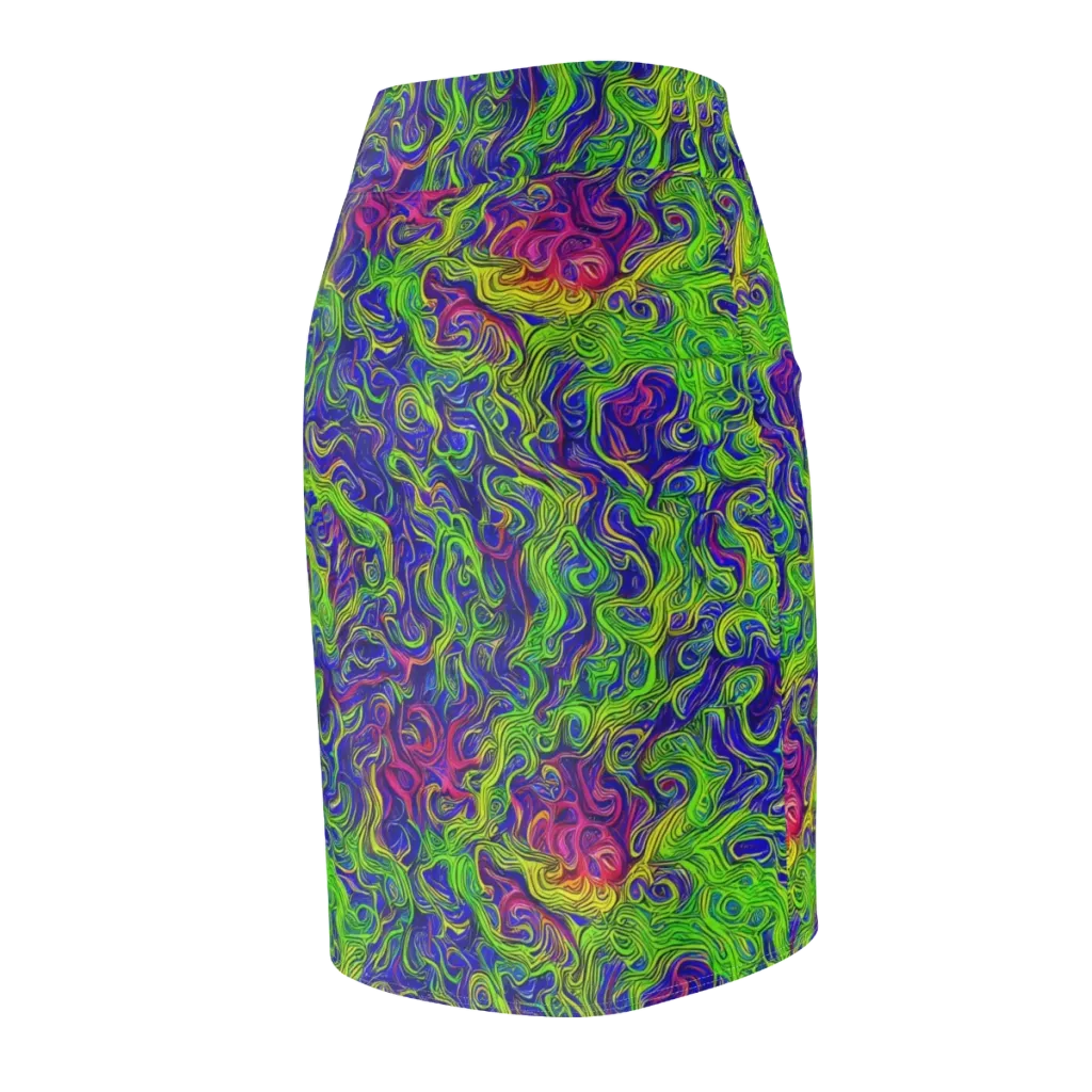 Cosmic Contour on Pencil Skirt — Back Side