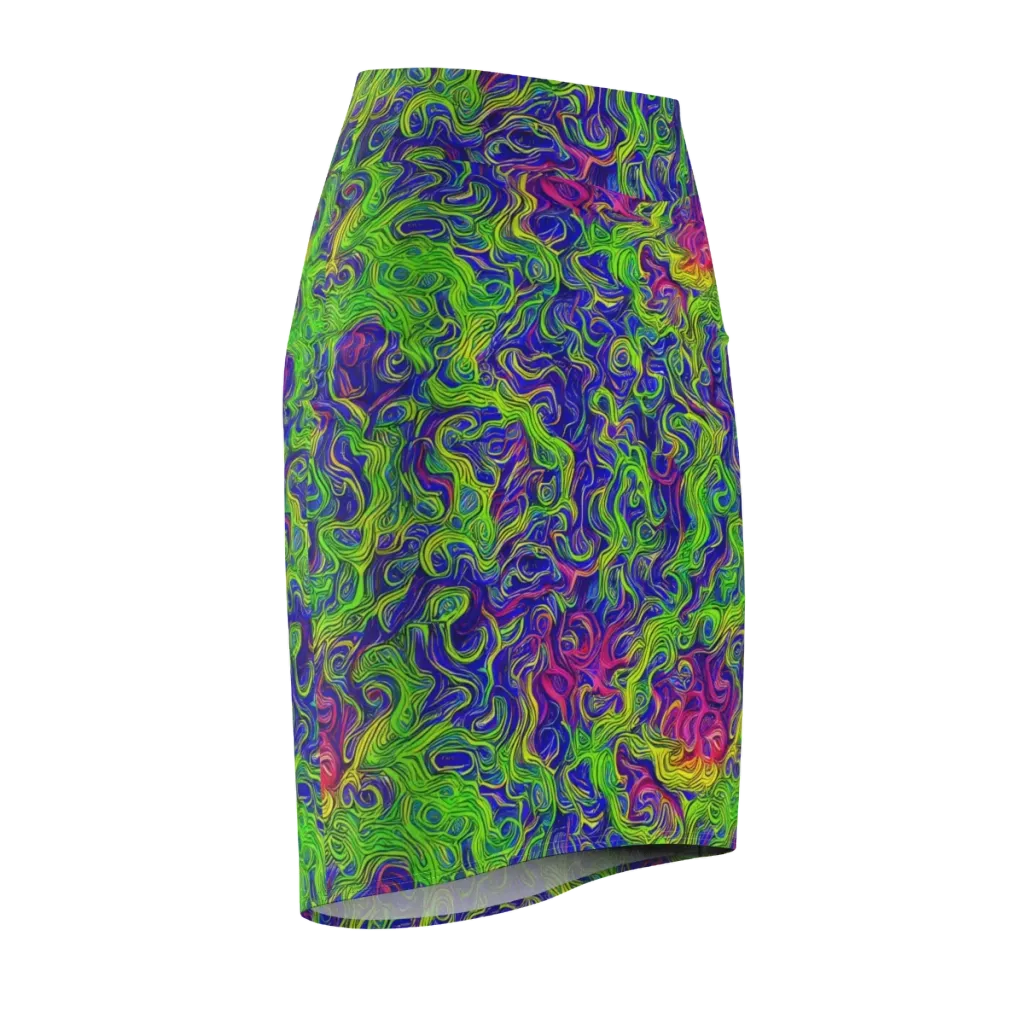 Cosmic Contour on Pencil Skirt — Front Side