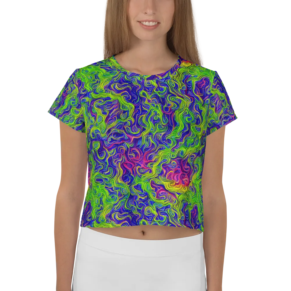 Cosmic Contour on Crop Tee — Front