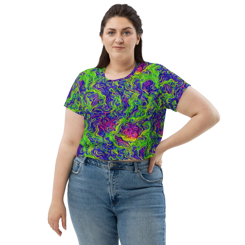 Cosmic Contour on Crop Tee — Front