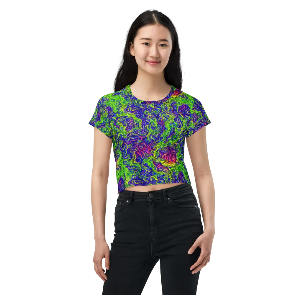 Cosmic Contour on Crop Tee — Front