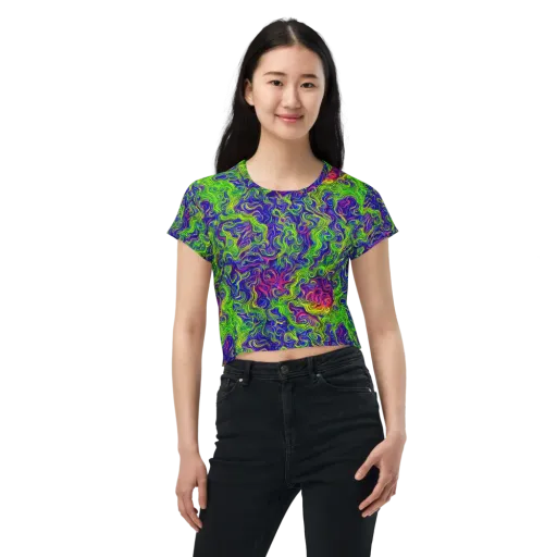 Cosmic Contour on a Crop Tee