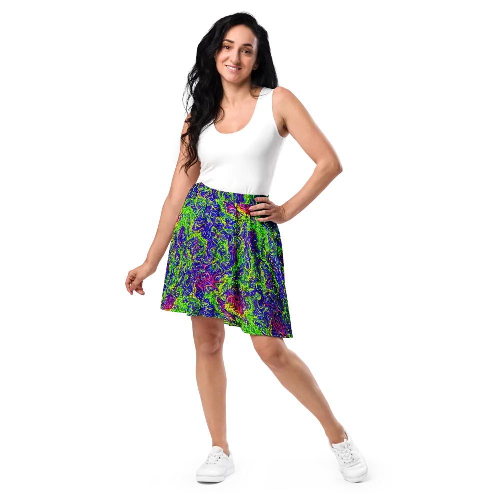 Cosmic Contour on Skater Skirt — Front