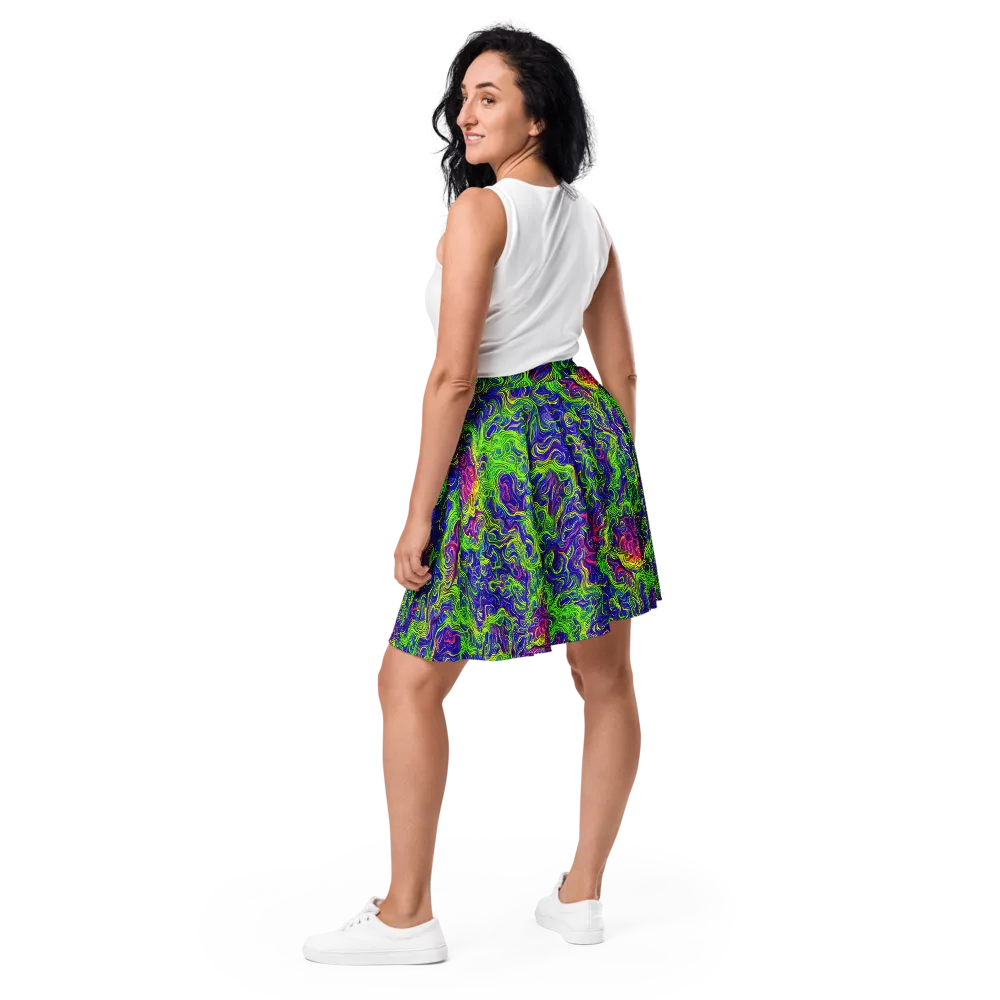 Cosmic Contour on Skater Skirt — Back