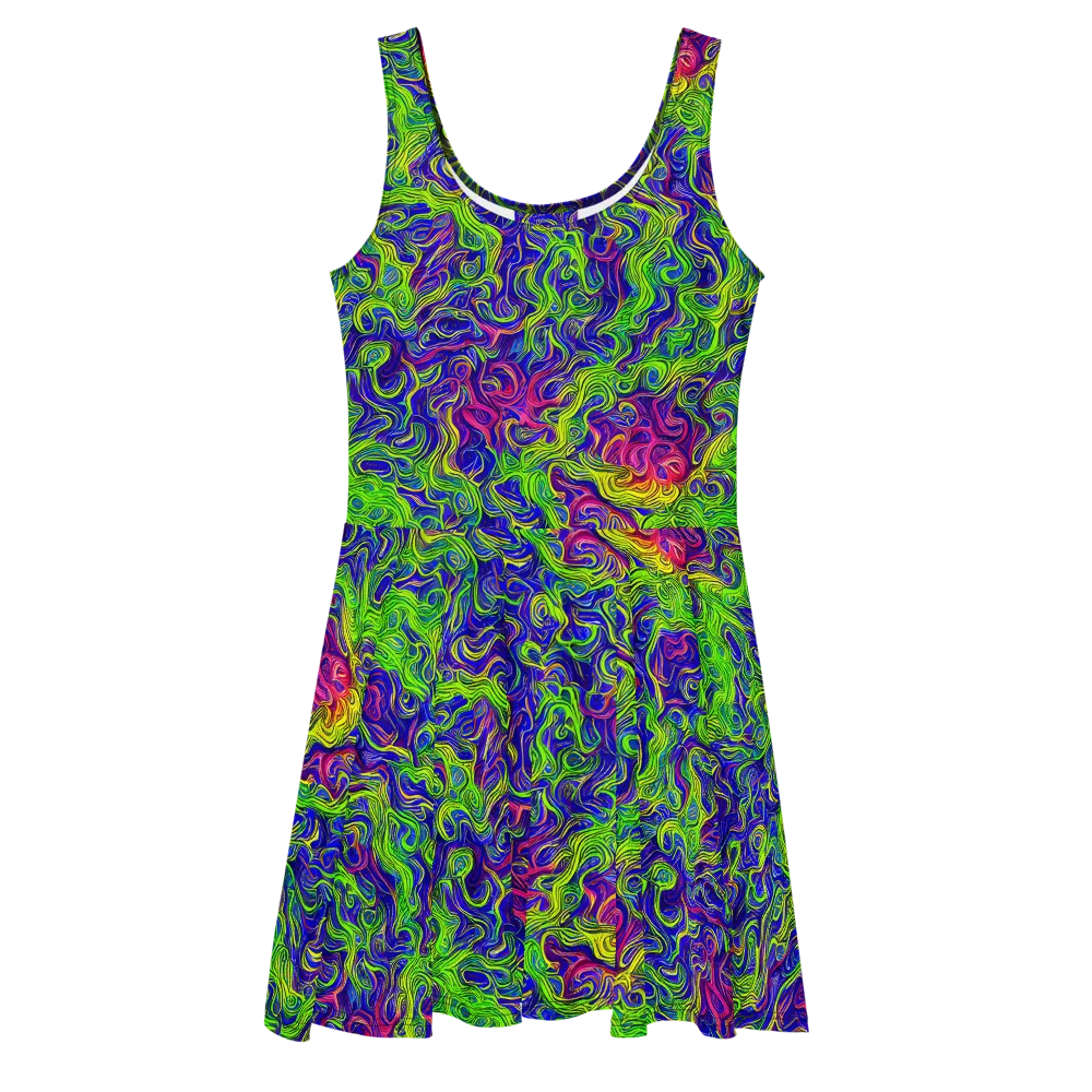 Cosmic Contour on Skater Dress — Front