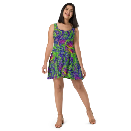 Cosmic Contour on a Skater Dress