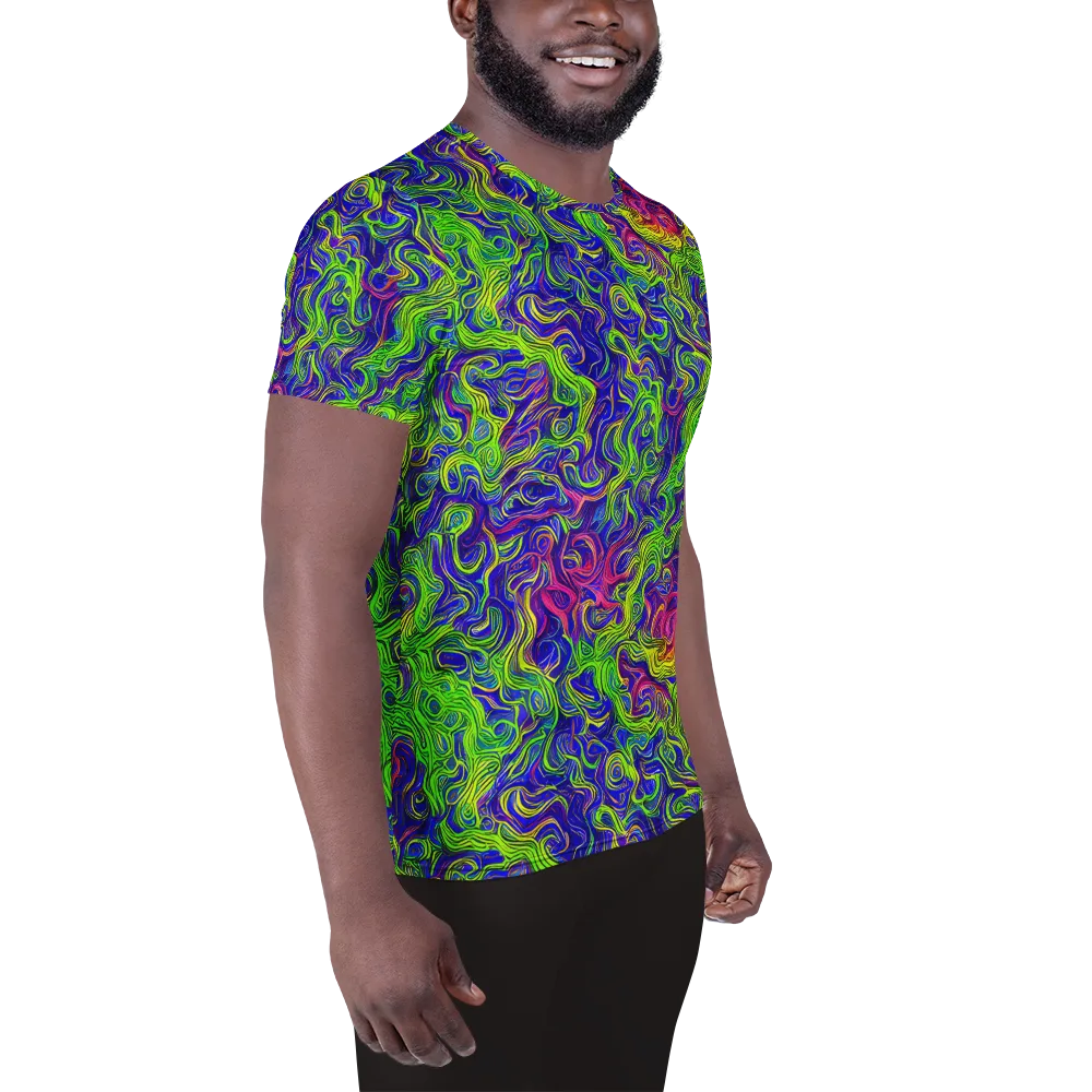 Cosmic Contour on Men's Athletic T-Shirt — Right