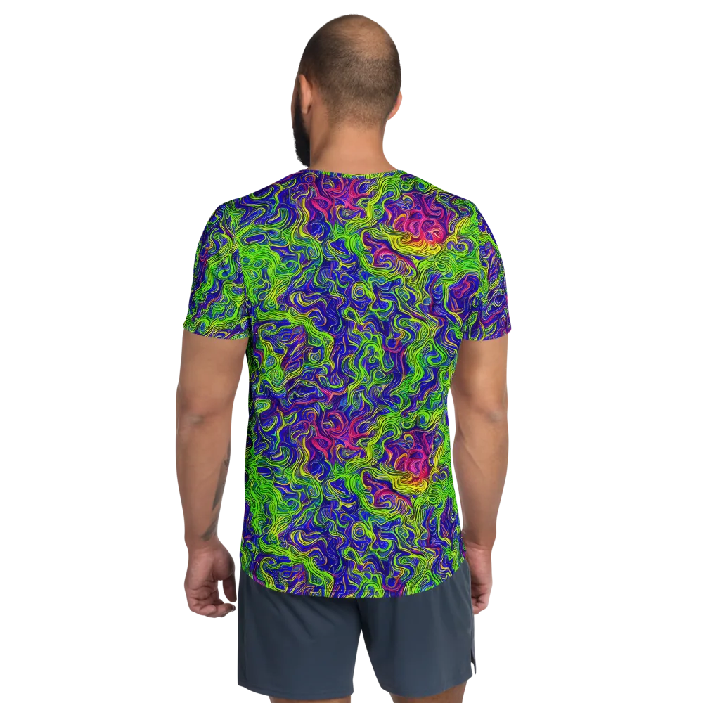 Cosmic Contour on Men's Athletic T-Shirt — Back