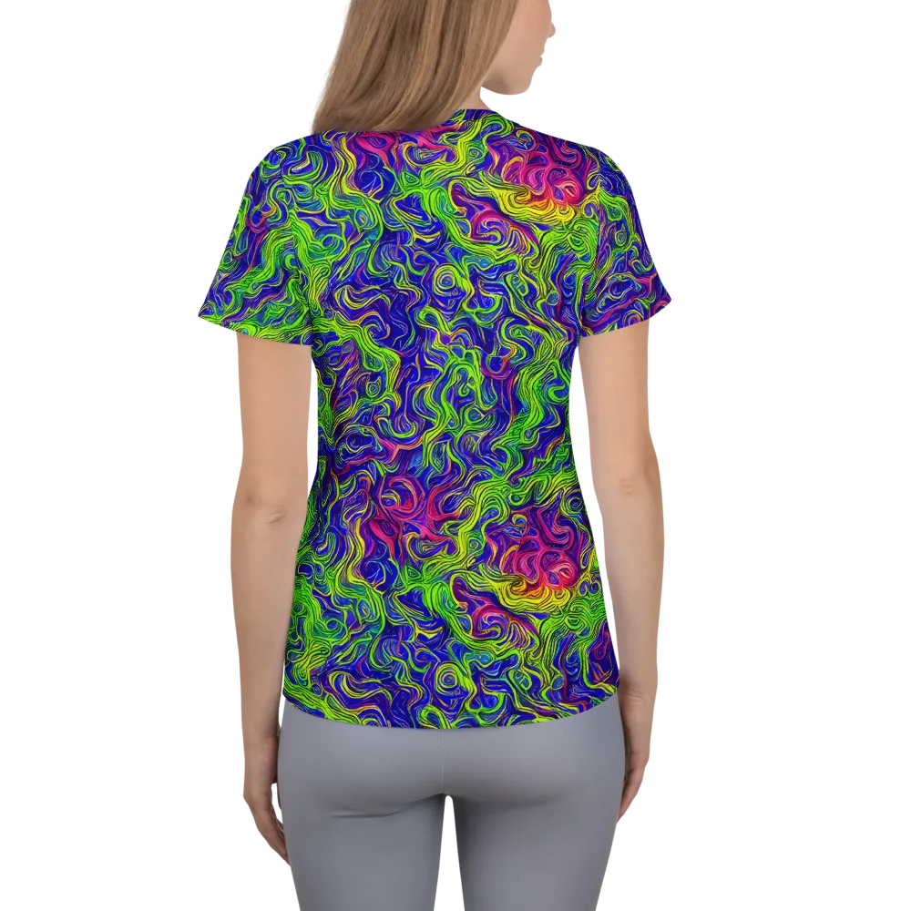 Cosmic Contour on Women's Athletic T-Shirt — Back