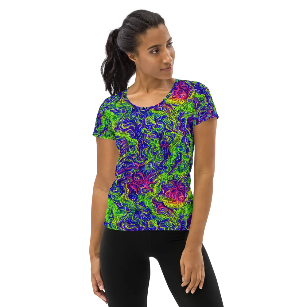 Cosmic Contour on Women's Athletic T-Shirt — Front