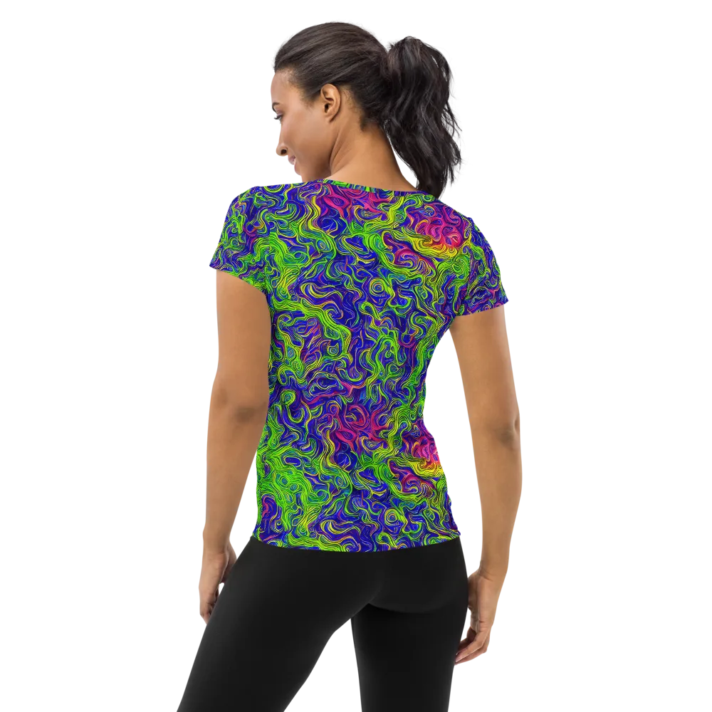 Cosmic Contour on Women's Athletic T-Shirt — Back